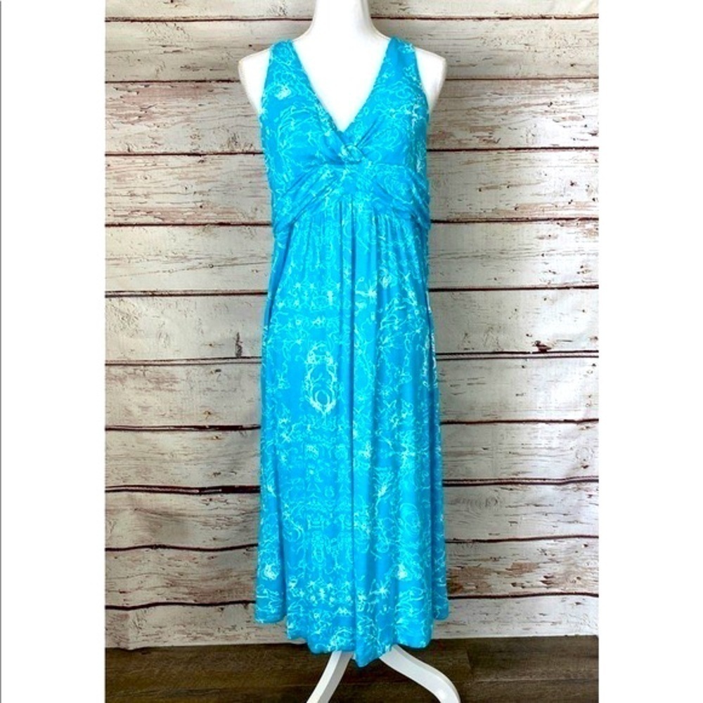Soft Surroundings Turquoise Soft Jersey Maxi Dress. Size Small.